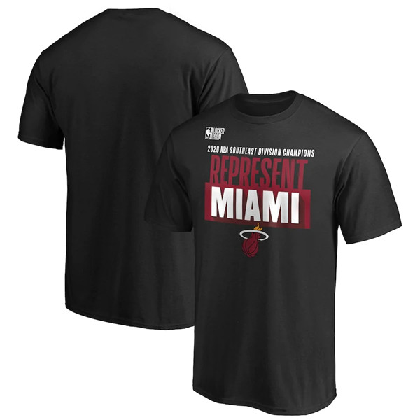 Miami Heat 2020 Black Southeast Division Champions Locker Room NBA T-Shirt (All Size)